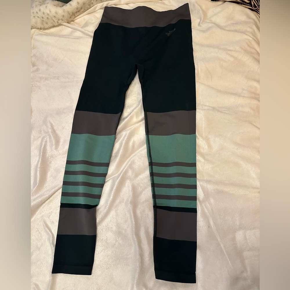 The North face dark green, grey and teal leggings